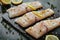 Fresh pangasius fillet with zesty lemon and spices, rustic presentation