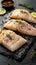 Fresh pangasius fillet with zesty lemon and spices, rustic presentation