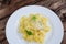 Fresh pappadelle pasta with lemon, basil and creame