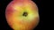 Fresh peach on black background â€“ close up, detail