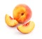 Fresh peach fruits with cut