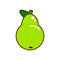 Fresh pear icon vector illustration. Green pear icon. Pear icon clipart.