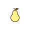 Fresh pear with leaf filled outline icon