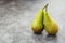 Fresh pears, autumn fruitisolated on gray background with copy space