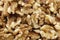 Fresh peeled walnuts background