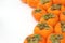 Fresh persimmon fruit food background