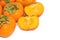 Fresh persimmon fruit food background