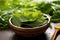 fresh picked dandelion leaves in a salad bowl