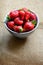 Fresh Picked Strawberries in a Bowl