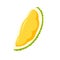 Fresh piece of durian icon, flat style