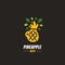 Fresh pineapple fruit juice smoothie logo icon template