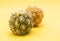 fresh pineapple isolated on yellow background, Fruits rich in vitamin C