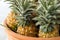 Fresh pineapples in pottery