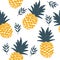 Fresh pineapples vector repeat seamless pattrern