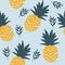 Fresh pineapples vector repeat seamless pattrern