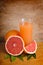 Fresh pink grapefruit juice