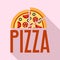 Fresh pizza logo, flat style