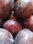 Fresh plum from the garden, macro photo.