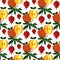 Fresh pomegranate and apple pattern