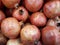 Fresh pomegranates on the counter