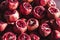 Fresh pomegranates for juice, fruit background