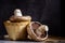 Fresh Portobello Mushroom on wooden board