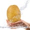 Fresh potato falling in water