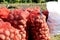 Fresh potato harvest is assembled and packed in pouches