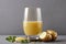 Fresh Potato Juice On a Gray Background