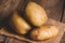 Fresh potato on the sack, ripe potato harvest of  potatoes agricultural products for cooking