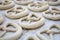 Fresh Pretzel or Brezel Dough on Baker\'s Tray