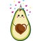 Fresh print with cartoon avocado unicorn. Funny cartoon avocado healhty food, kawaii. vector icon isolated on a white