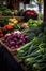 fresh produce at a farmers market stand