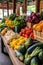 fresh produce at a farmers market stand