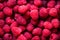 Fresh raspberries background with copy space. Top view. Vegan and vegetarian concept. Summer healthy food. Macro of