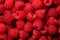 Fresh raspberries, heap of red ripe summer berries