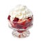 Fresh raspberries and strawberries with whipped cr