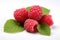 Fresh Raspberries on White Background AI Generated