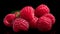 Fresh raspberry, nature sweet and juicy gourmet snack generated by AI