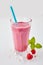 Fresh raspberry and yogurt smoothie