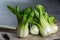 Fresh raw baby Bok choy or pak choi Chinese cabbage