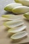 Fresh raw Belgian endive leaves