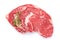 Fresh raw bio  beef steak isolated on white background