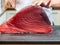 Fresh raw bluefin tuna loin