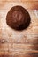 Fresh and raw cookie dough ball with chocolate or cocoa, bakery