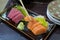 Fresh raw Japanese food Sushi and Sashimi