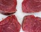 Fresh raw red meat texture closeup, marbled meat