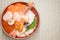 Fresh raw seafood mixed rice bowl Kaisen-don, Japanese tasty food.