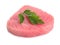 Fresh raw tuna fillet with parsley on white background