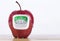 Fresh Red apple and green measurement meter